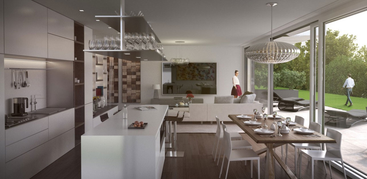 Plan intérieur avec coin cuisine
